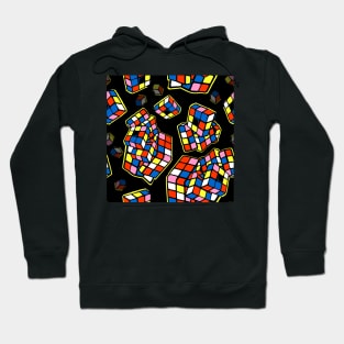 Cubes playful rainbow geometric retro 80s kid pattern Hoodie